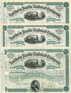 Northern Pacific Set of 3 All Signed by J.P. Morgan for his Companies